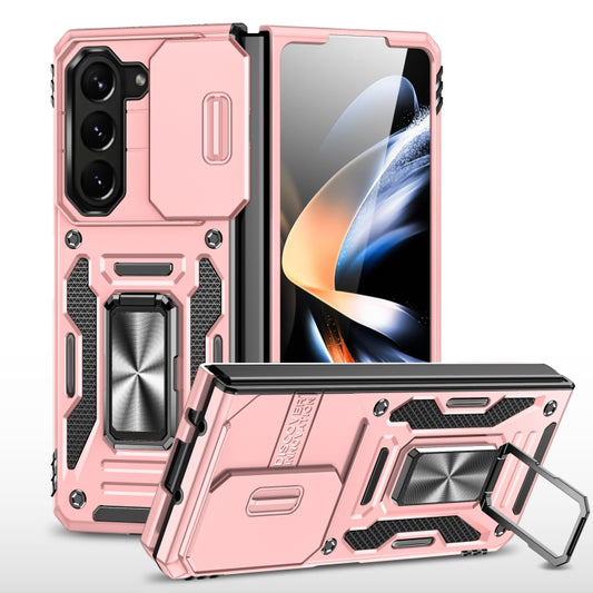 For Samsung Galaxy Z Fold5 5G Armor PC + TPU Camera Shield Phone Case(Rose Gold) - Galaxy Z Fold5 Cases by buy2fix | Online Shopping UK | buy2fix