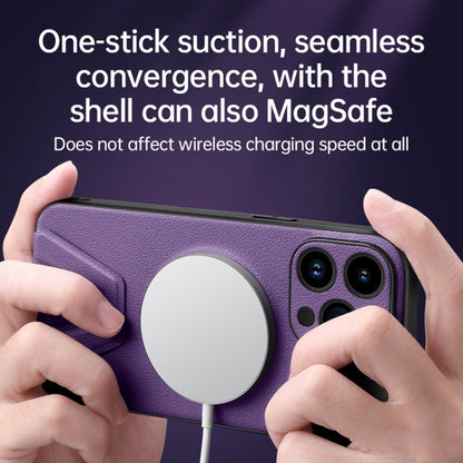 For iPhone 13 Pro Max SULADA Folding Holder Lambskin Texture MagSafe Phone Case(Purple) - iPhone 13 Pro Max Cases by SULADA | Online Shopping UK | buy2fix