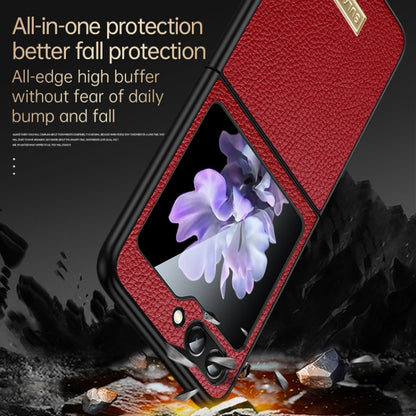 For Samsung Galaxy Z Flip5 SULADA Shockproof TPU + Litchi Texture Leather Phone Case(Red) - Galaxy Z Flip5 Cases by SULADA | Online Shopping UK | buy2fix