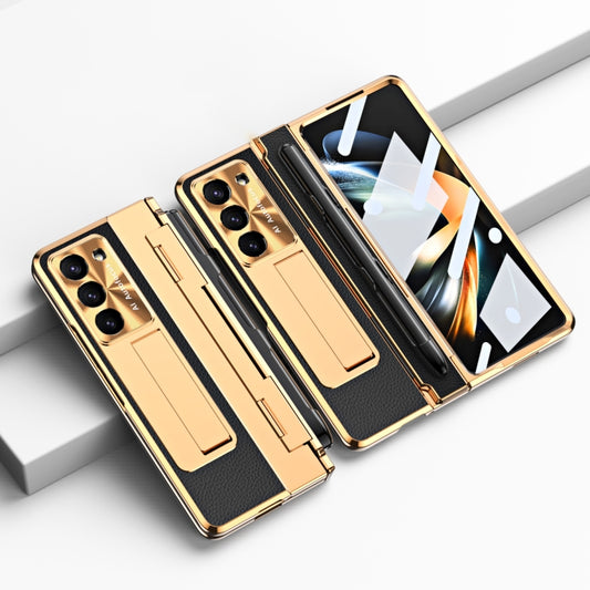 For Samsung Galaxy Z Fold5 5G Integrated Full Coverage Pen Slot Folding Phone Case with Stylus(Gold+Black) - Galaxy Z Fold5 Cases by buy2fix | Online Shopping UK | buy2fix