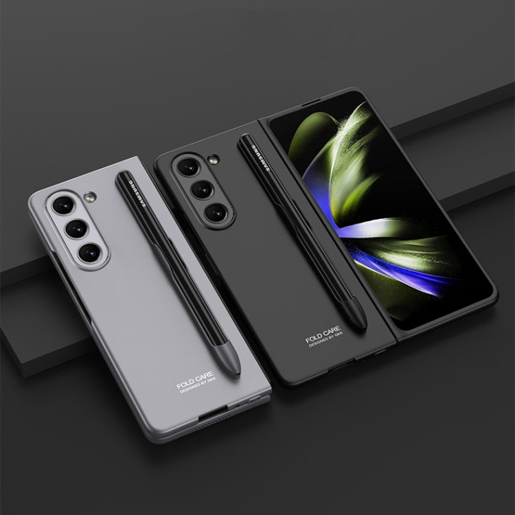 For Samsung Galaxy Z Fold5 GKK Ultra-thin Full Coverage Phone Flip Case with Pen Slot(Black) - Galaxy Z Fold5 Cases by GKK | Online Shopping UK | buy2fix
