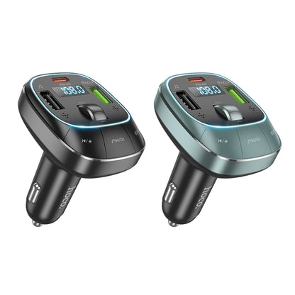 hoco E76 Pole PD30W + QC3.0 Car Bluetooth FM Transmitter(Black) - Bluetooth Car Kits by hoco | Online Shopping UK | buy2fix