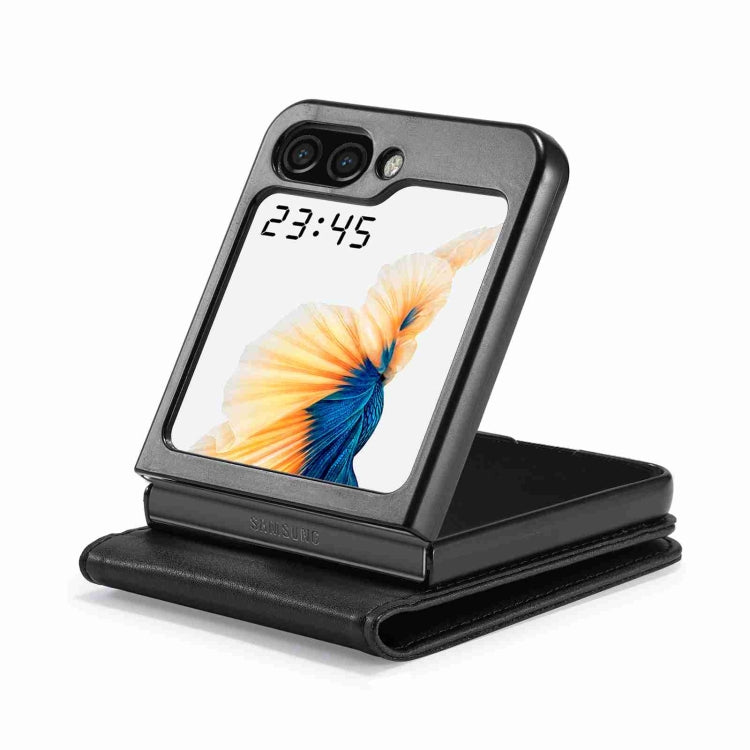 For Samsung Galaxy Z Flip5 LC.IMEEKE RFID Anti-theft Leather Phone Case(Black) - Galaxy Z Flip5 Cases by LC.IMEEKE | Online Shopping UK | buy2fix