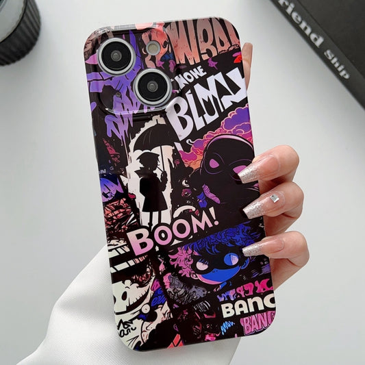 For iPhone 14 Painted Pattern Precise Hole PC Phone Case(Comics Umbrella Boy) - iPhone 14 Cases by buy2fix | Online Shopping UK | buy2fix