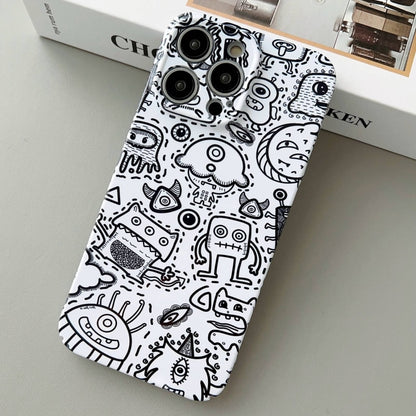 For iPhone 13 Pro Painted Pattern Precise Hole PC Phone Case(Block Monster) - iPhone 13 Pro Cases by buy2fix | Online Shopping UK | buy2fix