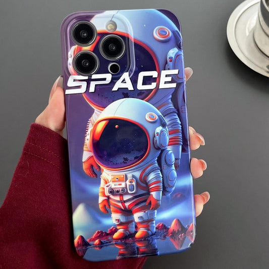 For iPhone 11 Pro Painted Pattern Precise Hole PC Phone Case(Orange White Astronaut) - iPhone 11 Pro Cases by buy2fix | Online Shopping UK | buy2fix