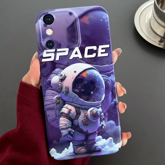 For iPhone XS Max Painted Pattern Precise Hole PC Phone Case(Purple Astronaut) - More iPhone Cases by buy2fix | Online Shopping UK | buy2fix