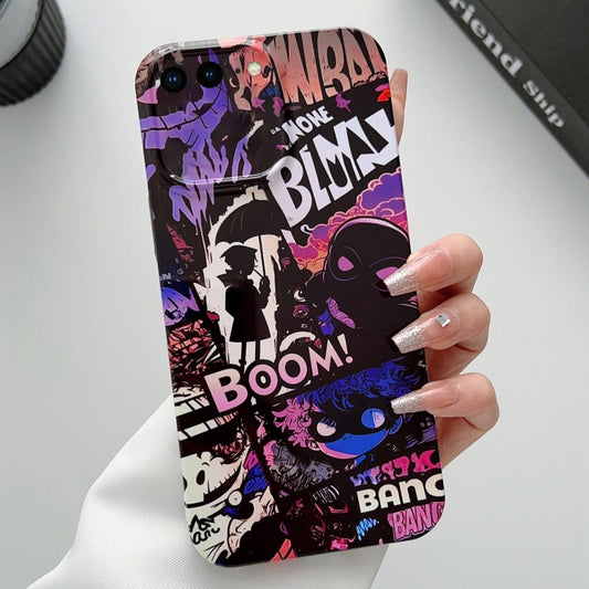 For iPhone 8 Plus / 7 Plus Painted Pattern Precise Hole PC Phone Case(Comics Umbrella Boy) - More iPhone Cases by buy2fix | Online Shopping UK | buy2fix
