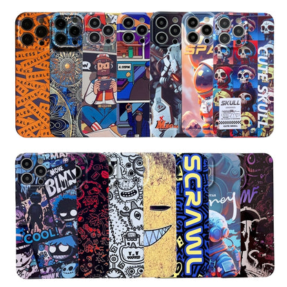 For iPhone X / XS Painted Pattern Precise Hole PC Phone Case(Orange White Astronaut) - More iPhone Cases by buy2fix | Online Shopping UK | buy2fix