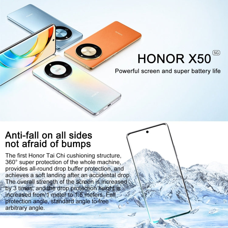 Honor X50 5G, 108MP Camera, 6.78 inch MagicOS 7.1.1 Snapdragon 6 Gen1 Octa Core up to 2.2GHz, Network: 5G, OTG, Not Support Google Play, Memory:12GB+256GB(Orange) - Honor by Huawei | Online Shopping UK | buy2fix