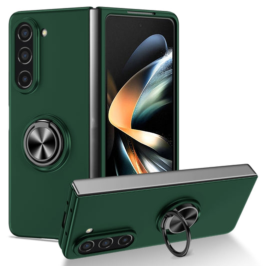 For Samsung Galaxy Z Fold5 5G Armor Ring Holder Phone Case(Dark Green) - Galaxy Z Fold5 Cases by buy2fix | Online Shopping UK | buy2fix