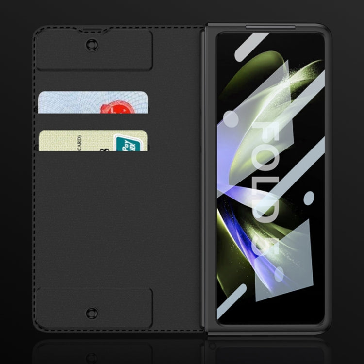 For Samsung Galaxy Z Fold5 5G GKK Screen Tempered Glass Film Armor Flip Leather Case with Pen Slot(Black) - Galaxy Z Fold5 Cases by GKK | Online Shopping UK | buy2fix