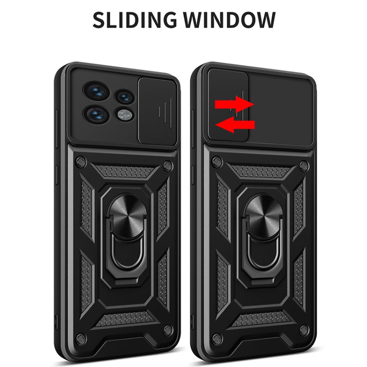 For Motorola Edge 40 Pro Sliding Camera Cover Design TPU Hybrid PC Phone Case(Red) - Motorola Cases by buy2fix | Online Shopping UK | buy2fix