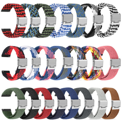 For Huawei Watch 4 / 4 Pro Nylon Braided Metal Buckle Watch Band(W Blue White) - Watch Bands by buy2fix | Online Shopping UK | buy2fix