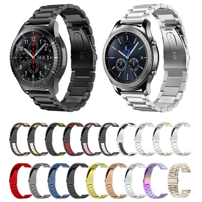 For Huawei Watch 4 / 4 Pro Three Bead Stainless Steel Watch Band(Black Red) - Watch Bands by buy2fix | Online Shopping UK | buy2fix