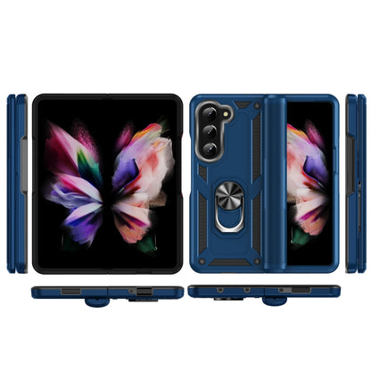 For Samsung Galaxy Z Fold5 Shockproof TPU + PC Phone Case with Protective Strap(Royal Blue) - Galaxy Z Fold5 Cases by buy2fix | Online Shopping UK | buy2fix