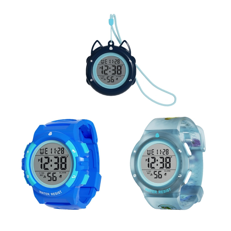 SPOVAN K01 Men Children LED Luminous Waterproof Electronic Sports Watch(Blue) - LED Digital Watches by SPOVAN | Online Shopping UK | buy2fix