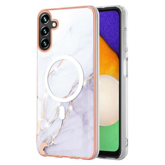 For Samsung Galaxy A54 5G Marble Pattern Dual-side IMD Magsafe TPU Phone Case(White 006) - Galaxy Phone Cases by buy2fix | Online Shopping UK | buy2fix