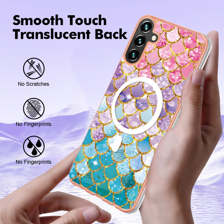 For Samsung Galaxy A54 5G Marble Pattern Dual-side IMD Magsafe TPU Phone Case(Colorful Scales) - Galaxy Phone Cases by buy2fix | Online Shopping UK | buy2fix