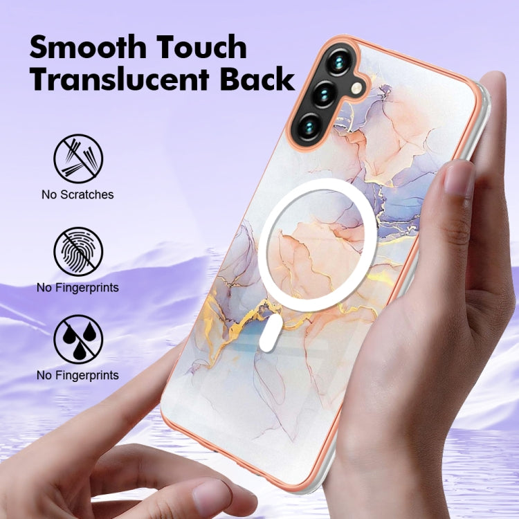 For Samsung Galaxy A54 5G Marble Pattern Dual-side IMD Magsafe TPU Phone Case(White Marble) - Galaxy Phone Cases by buy2fix | Online Shopping UK | buy2fix