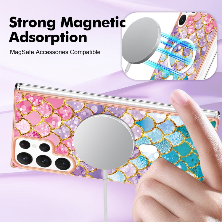 For Samsung Galaxy S22 Ultra 5G Marble Pattern Dual-side IMD Magsafe TPU Phone Case(Colorful Scales) - Galaxy S22 Ultra 5G Cases by buy2fix | Online Shopping UK | buy2fix
