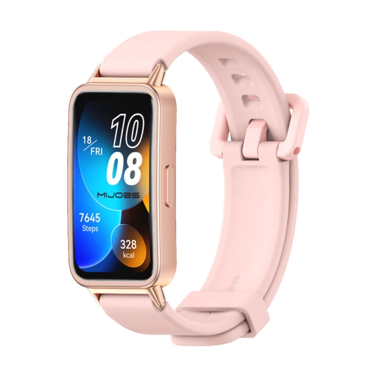 For Huawei Band 8 / 9 Mijobs Silicone Breathable Watch Band(Pink+Rose Gold) - Watch Bands by MIJOBS | Online Shopping UK | buy2fix