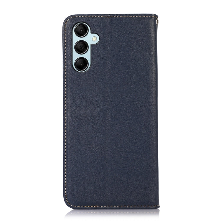 For Samsung Galaxy M34 5G KHAZNEH Nappa Top Layer Cowhide Leather Phone Case(Blue) - Galaxy Phone Cases by buy2fix | Online Shopping UK | buy2fix