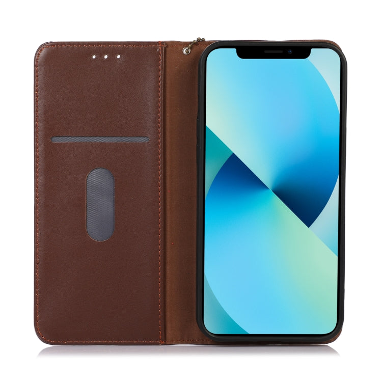 For Samsung Galaxy M34 5G KHAZNEH Nappa Top Layer Cowhide Leather Phone Case(Brown) - Galaxy Phone Cases by buy2fix | Online Shopping UK | buy2fix