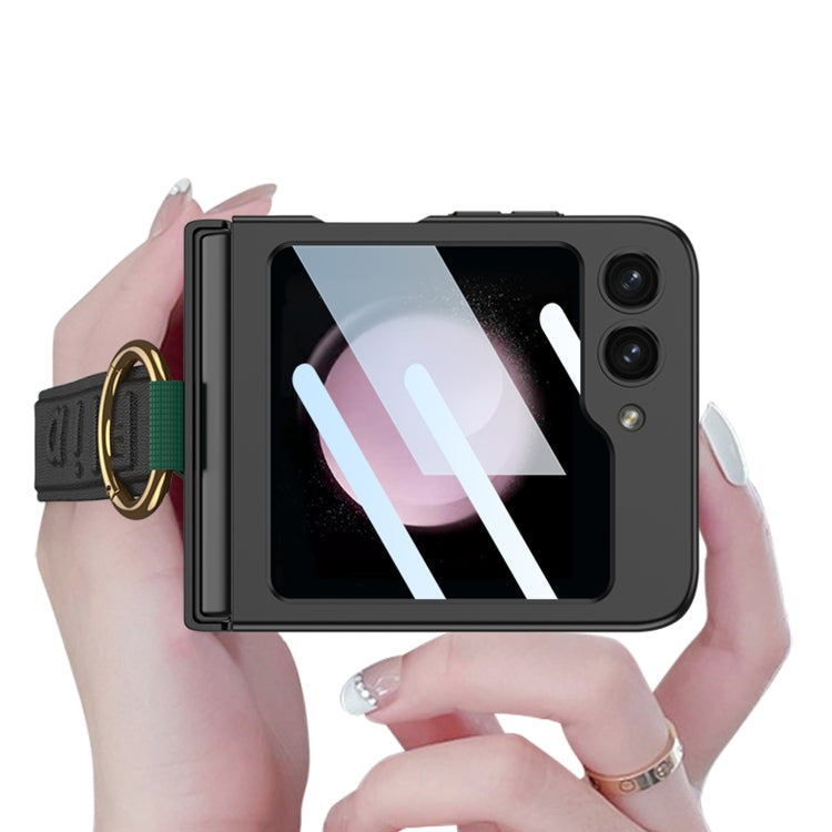 For Samsung Galaxy Z Flip5 GKK Integrated Ultrathin Shockproof Phone Case with Ring Wrist Strap(Purple) - Galaxy Z Flip5 Cases by GKK | Online Shopping UK | buy2fix