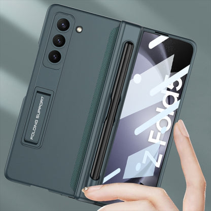 For Samsung Galaxy Z Fold5 GKK Full Coverage Magnetic Fold Hinge Phone Case with Pen Slots(Grey) - Galaxy Z Fold5 Cases by GKK | Online Shopping UK | buy2fix