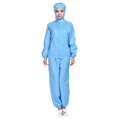 Striped Anti-static Split Hood Dust-proof Work Suit, Size:XXXL(Blue) - Protective Clothing by buy2fix | Online Shopping UK | buy2fix
