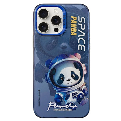For iPhone 15 Pro Max Astronaut Pattern PC Phone Case(Blue Space Panda) - iPhone 15 Pro Max Cases by buy2fix | Online Shopping UK | buy2fix