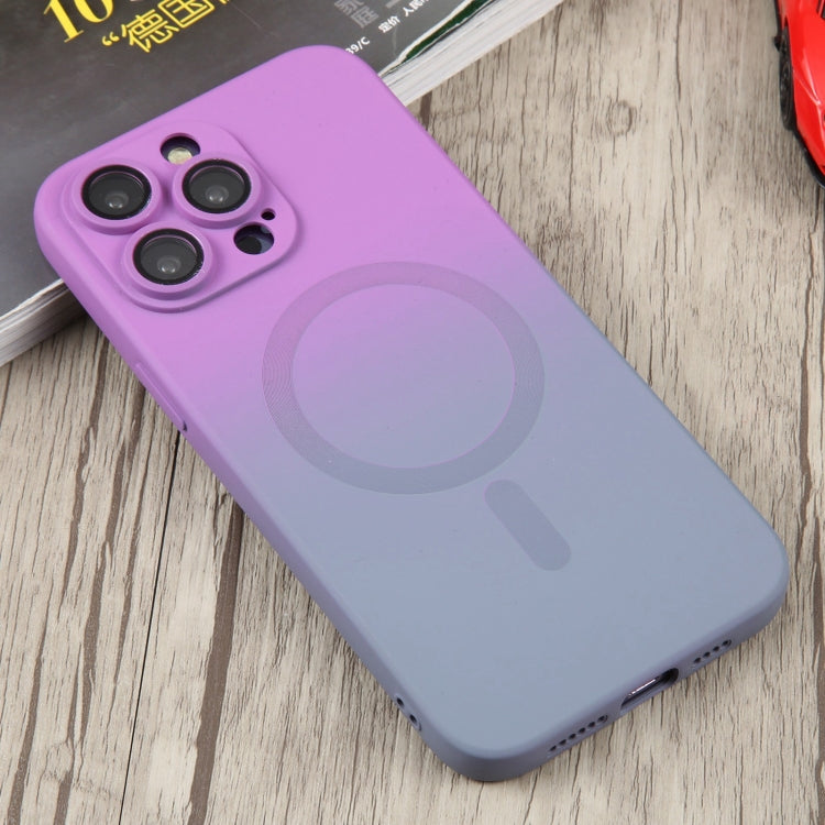 For iPhone 15 Pro Liquid TPU Silicone Gradient MagSafe Phone Case(Purple) - iPhone 15 Pro Cases by buy2fix | Online Shopping UK | buy2fix