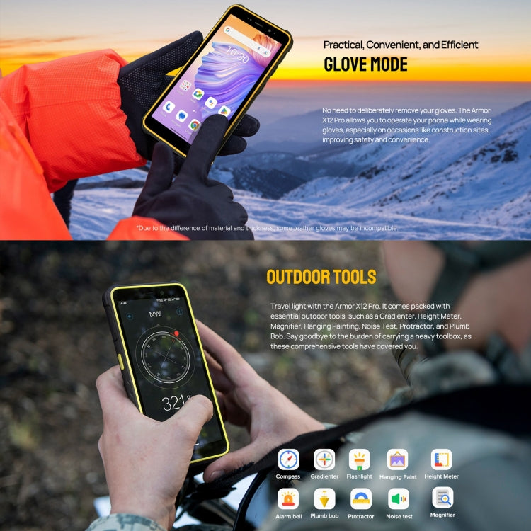 [HK Warehouse] Ulefone Armor X12 Pro, 4GB+64GB, IP68/IP69K Rugged Phone, 5.45 inch Android 13 MediaTek Helio G36 Octa Core, Network: 4G, NFC(All Black) - Ulefone by Ulefone | Online Shopping UK | buy2fix