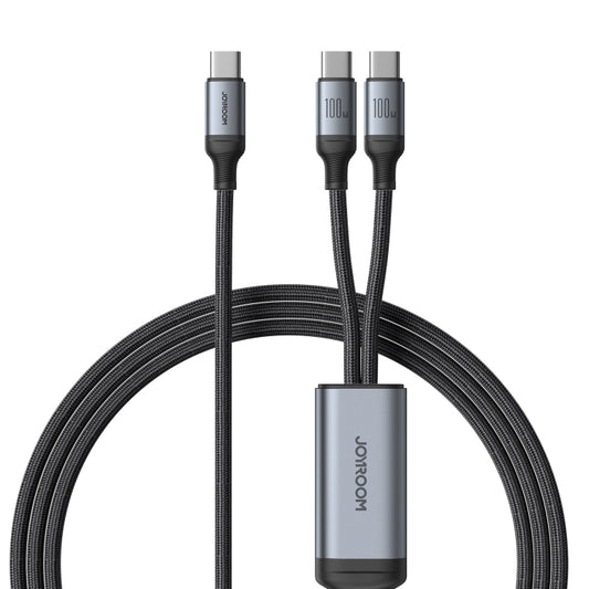 JOYROOM A21 100W Type-C to Dual Type-C 2 in 1 Charging Cable, Length: 1.5m(Black) - USB-C & Type-C Cable by JOYROOM | Online Shopping UK | buy2fix