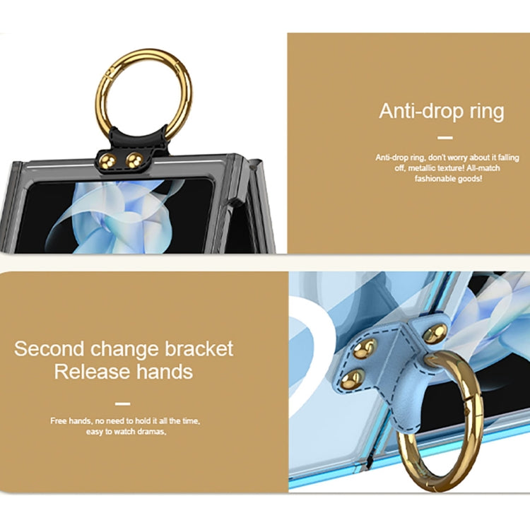 For Samsung Galaxy Z Flip5 GKK MagSafe Airbag Hinge Shockproof Phone Case with Ring Holder(Transparent) - Galaxy Z Flip5 Cases by GKK | Online Shopping UK | buy2fix