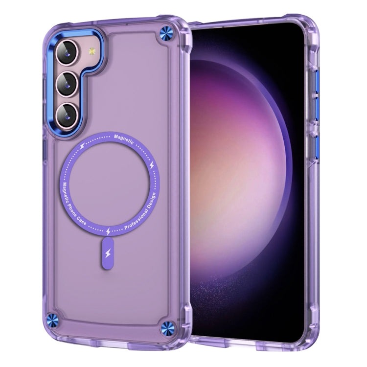 For Samsung Galaxy S23+ 5G Skin Feel TPU + PC MagSafe Magnetic Phone Case(Transparent Purple) - Galaxy S23+ 5G Cases by buy2fix | Online Shopping UK | buy2fix