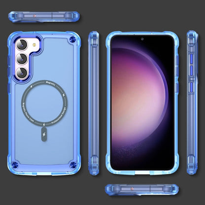 For Samsung Galaxy S22+ 5G Skin Feel TPU + PC MagSafe Magnetic Phone Case(Transparent Blue) - Galaxy S22+ 5G Cases by buy2fix | Online Shopping UK | buy2fix