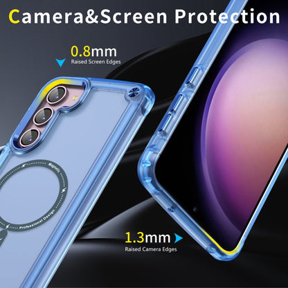 For Samsung Galaxy S22 5G Skin Feel TPU + PC MagSafe Magnetic Phone Case(Transparent Blue) - Galaxy S22 5G Cases by buy2fix | Online Shopping UK | buy2fix