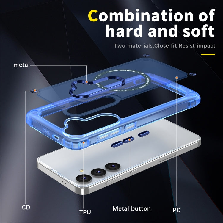 For Samsung Galaxy S24+ 5G Skin Feel TPU + PC MagSafe Magnetic Phone Case(Transparent Blue) - Galaxy S24+ 5G Cases by buy2fix | Online Shopping UK | buy2fix