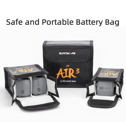 For DJI Air 3 Sunnylife Battery Explosion-proof Safe Bag Protective Li-Po Safe Bag For 3pcs Batteries - Backpacks & Bags by Sunnylife | Online Shopping UK | buy2fix