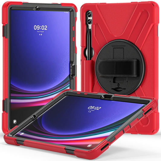 For Samsung Galaxy Tab S9+ / S8+ Rotary Handle Grab TPU + PC Tablet Case(Red) - Galaxy Tab S9+ Cases by buy2fix | Online Shopping UK | buy2fix