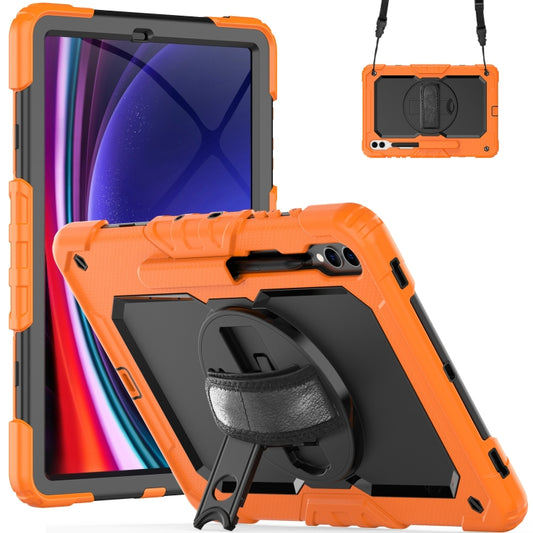 For Samsung Galaxy Tab S9+ / S8+ Silicone + PC Tablet Case(Orange+Black) - Galaxy Tab S9+ Cases by buy2fix | Online Shopping UK | buy2fix