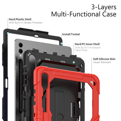For Samsung Galaxy Tab S9+ / S8+ Silicone + PC Tablet Case(Red+Black) - Galaxy Tab S9+ Cases by buy2fix | Online Shopping UK | buy2fix