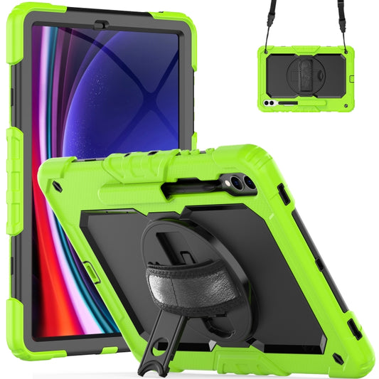 For Samsung Galaxy Tab S9+ / S8+ Silicone + PC Tablet Case(Yellow Green+Black) - Galaxy Tab S9+ Cases by buy2fix | Online Shopping UK | buy2fix