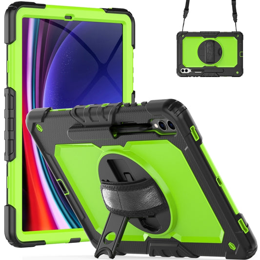 For Samsung Galaxy Tab S9+ / S8+ Silicone + PC Tablet Case(Black+Yellow Green) - Galaxy Tab S9+ Cases by buy2fix | Online Shopping UK | buy2fix