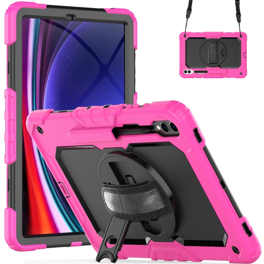 For Samsung Galaxy Tab S9+ / S8+ Silicone + PC Tablet Case(Rose Red+Black) - Galaxy Tab S9+ Cases by buy2fix | Online Shopping UK | buy2fix