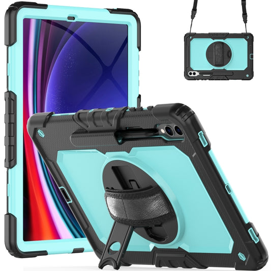For Samsung Galaxy Tab S9+ / S8+ Silicone + PC Tablet Case(Black+Light Blue) - Galaxy Tab S9+ Cases by buy2fix | Online Shopping UK | buy2fix