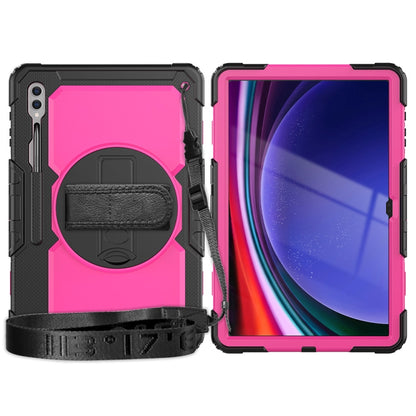 For Samsung Galaxy Tab S9 Ultra / S8 Ultra Silicone + PC Tablet Case(Black+Rose Red) - Galaxy Tab S9 Ultra Cases by buy2fix | Online Shopping UK | buy2fix