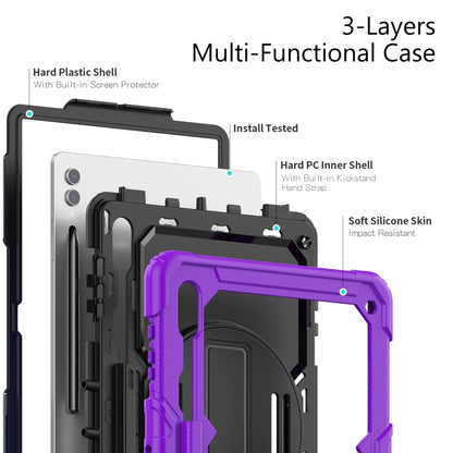 For Samsung Galaxy Tab S9 Ultra / S8 Ultra Silicone + PC Tablet Case(Purple+Black) - Galaxy Tab S9 Ultra Cases by buy2fix | Online Shopping UK | buy2fix
